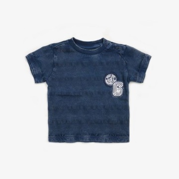 GUESS BAWEŁNIANY GRANATOWY T-SHIRT (3-6M)