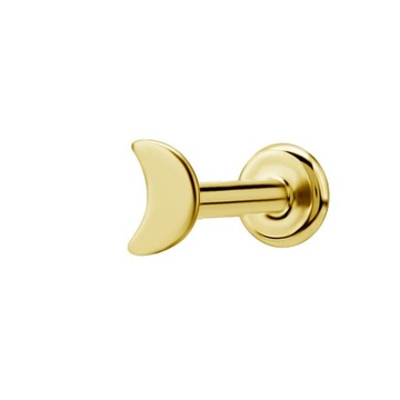 TYTAN GOLD PVD labret 1,2x6 g.w. 0,8mm ozdoba księżyc 4mm m04