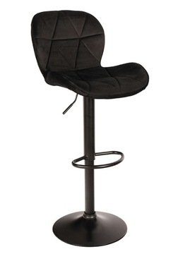 HOKER BAROWY HOKER TAPICEROWANY WELUROWY DO KUCHNI LOFT ZOYA BLACK CZARNY