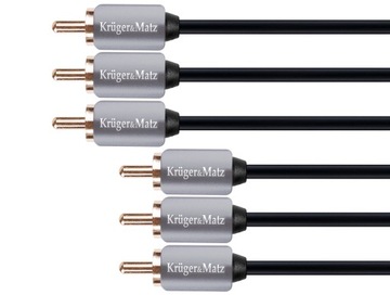 Kabel 3RCA-3RCA component 1.8m Kruger&Matz (1LL)