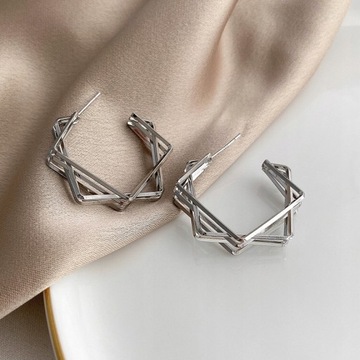 Металлические серьги-подвески в стиле рок-хип-хоп C-образной формы f