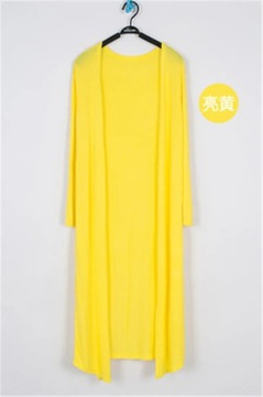 Korean Women Modal Long Cardigan Ladies Solid Colo