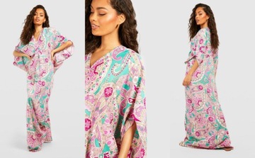 2C6B05 P28 BOOHOO WZORZYSTA SUKIENKA MAXI M