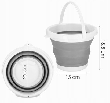 ВЕДРО СИЛИКОНОВОЕ СКЛАДНОЕ ПОРТАТИВНОЕ УНИВЕРСАЛЬНОЕ ДЛЯ КЕМПИНГА 5Л