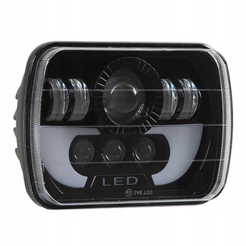 KWADRATOWY REFLEKTOR LAMPA PRZÓD KOMPLET LED 5X7 CALI 90W H4
