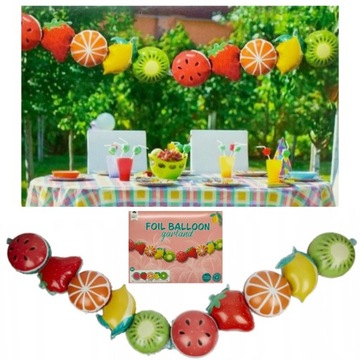 Girlanda z balonów w kształcie tropikalnych owoców 184cm 2 sztuki po 92cm