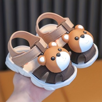 Сандалии на крючках и петлях для маленьких мальчиков и девочек Kawaii Cartoon Bear,