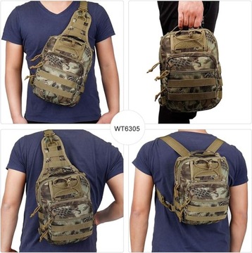 WIELOFUNKCYJNA TORBA NA RAMIĘ TAKTYCZNA CAMO SYSTEM MOLLE