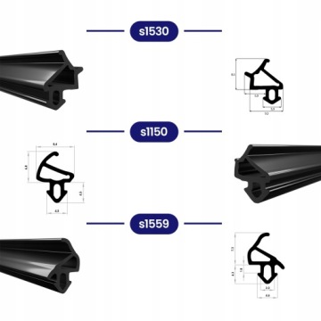 Уплотнитель для окон, рама окна из ПВХ, эластичный, черный, EPDM, ALUPLAST S-1560, 25 м