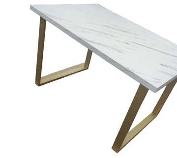 Stół MARMUR BIANCO ze złotymi nogami LOFT METAL