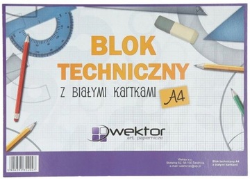 Blok TECHNICZNY Wektor Biały A4 Rysownik