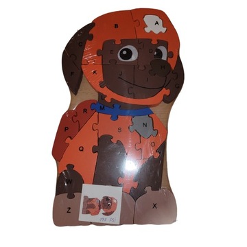 PUZZLE DREWNIANE EDUKACYJNE PSI PATROL UKŁADANKA PUZZLE LITERKI 2W1