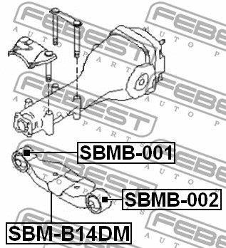 Втулка подушки заднего моста FEBEST SBMB-002