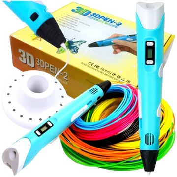 DŁUGOPIS DRUKARKA 3D DLA DZIECI PEN MAGICZNY ZESTAW + WKŁADY 9 METRÓW