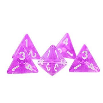 НАБОР ИЗ 25 ЧЕТЫРЕХСТОРОННИХ КУБИКОВ ДЛЯ РПГ «ПОДЗЕМНЫЙ ФОРТ» D4