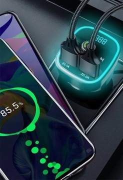 FM-ПЕРЕДАТЧИК BLUETOOTH 5.0 ЗАРЯДНОЕ УСТРОЙСТВО QC 3.0 2x USB USB-C 20 Вт RGB