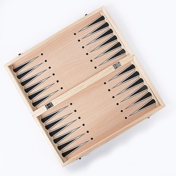 Drewniany zestaw szachowy składany dla dzieci i dorosłych o wymiarach 24xm x 24cm