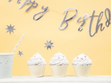 Кремовые серебряные формочки для маффинов, 6 шт.