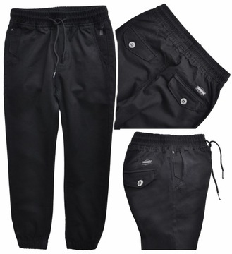 CASAR Spodnie CHINOSY czarne JOGGERY wygodne elastyczne r 134/140