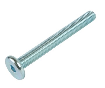 10x wkręt metryczny M8 x 70 mm ocynk biały z łbem walcowym, śruba meblowa