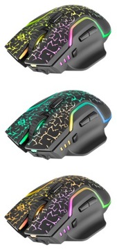 Mysz Myszka Gamingowa Bezprzewodowa Dla Graczy LED Programowalne Przyciski