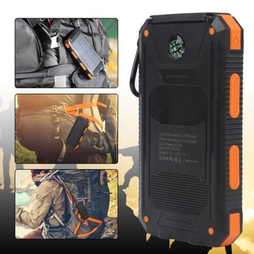 POWERBANK SOLARNY WODOODPORNY INDUKCJA 30000 MAH