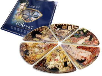 Talerze szklane - G. Klimt - 6 częściowy