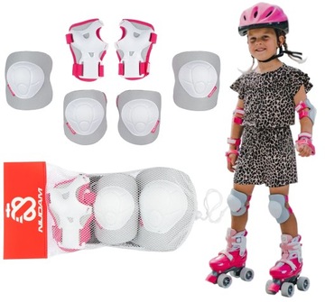 NIJDAM 3в1 комплект защиты для роликовых коньков, велосипедных колен, локтей для детей