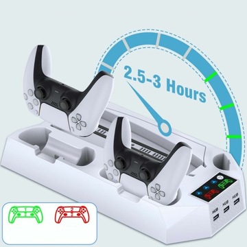 ВЕРТИКАЛЬНАЯ СТАНЦИЯ ОХЛАЖДЕНИЯ И ЗАРЯДКИ ДЛЯ КОНСОЛИ PS5, МНОГОФУНКЦИОНАЛЬНАЯ, СО СВЕТОДИОДОМ