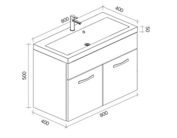 Белый санузел с умывальником, колонна 80 см.