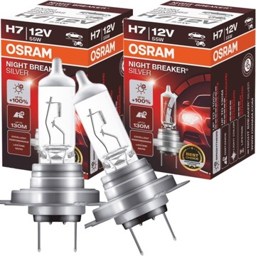 MOCNE ŻARÓWKI H7 OSRAM NIGHT BREAKER SILVER VW PASSAT B5 B6 GOLF V ZESTAW