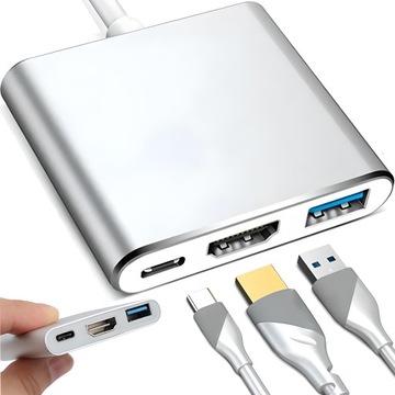 АДАПТЕР 3В1 USB-C 4K HDMI-концентратор USB 3.0