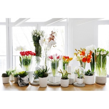 ŚWIECZNIK LAMPION SZKLANY + BETON ARCHITEKTONICZNY