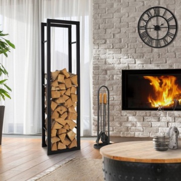 Подставка для дров 40x150x25 см черная