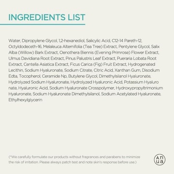 ANUA BHA 2% нежный отшелушивающий тоник, мягкий эксфолиант для лица, салициловая кислотаA