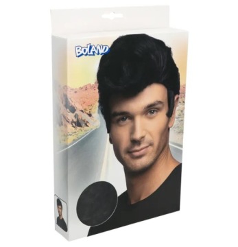 ЧЕРНЫЙ МУЖСКОЙ ПАРИК С БАКЕНКАМИ ЭЛВИС РОК 1950-е гг.