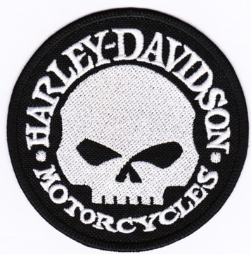 VAR naszywka HARLEY - DAVIDSON 8,5 SKULL biała