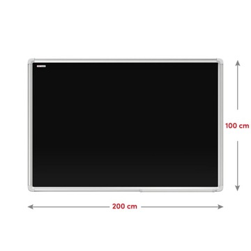 Магнитная доска для мела черного цвета 200х100, алюминиевая рамка + подарки