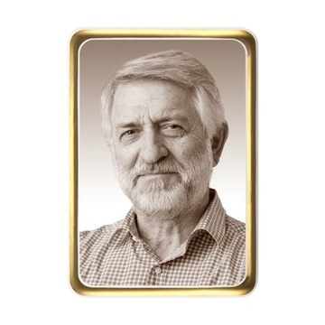 ZDJĘCIE NAGROBKOWE PROSTOKĄT SEPIA ZŁOTA RAMKA 8x10