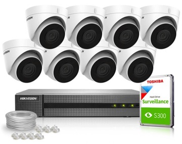 HIKVISION Zestaw do monitoringu 4MPx Hik-Connect IR30 P2P IP67 1TB H.265+