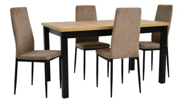 Komplet 4x krzesło CH-3 + stół 80x140/180cm MD-1