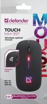 Mysz bezprzewodowa Defender Touch MM-997 optyczna Bluetooth/USB czarna