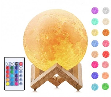 LAMPKA NOCNA LAMPA GIGANT KSIĘŻYC 3D MOON 44cm