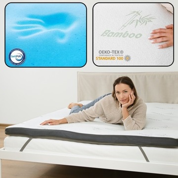 Materac VISCO nawierzchniowy 140x200x7cm z pokryciem bambusowym PIANKA H3