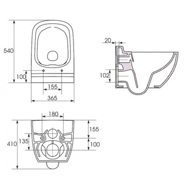 CERSANIT CASPIA УНИТАЗ K11-0233 CleanOn