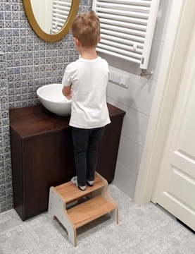 Лестница-платформа, подставка для ног бело-дуб SC-310