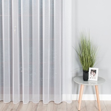 Длинная штора 265х350см МЕЛИССА Гардина для гостиной, белая, без рисунка