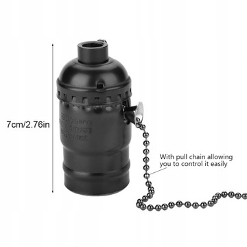 E27 МЕТАЛЛИЧЕСКАЯ ЛАМПА С ТРОСОВЫМ ВЫКЛЮЧАТЕЛЕМ