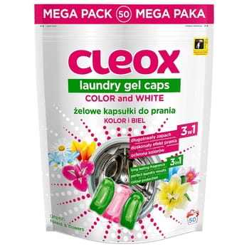 Cleox laundry capsules 3 komorowe do wszystkich rodzajów 50 szt