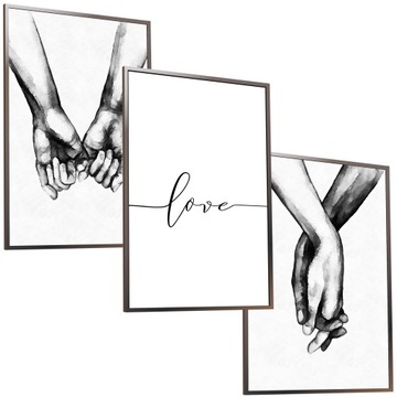 ZESTAW 50x40 RAMKA PLAKAT RĘCE DŁONIE LOVE MIŁOŚĆ